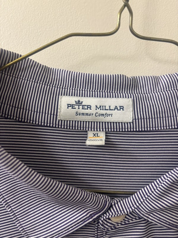Peter Millar LSU Tigers Purple Striped Polo / XL gallery