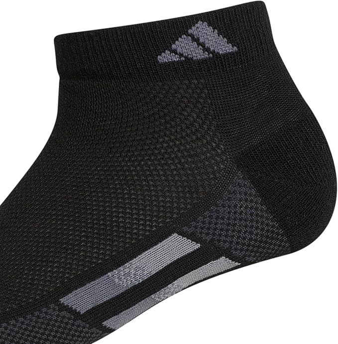3 Pair Adidas Superlite Low Cut Socks, Women's Shoe Size 5-10, Black White Gray gallery