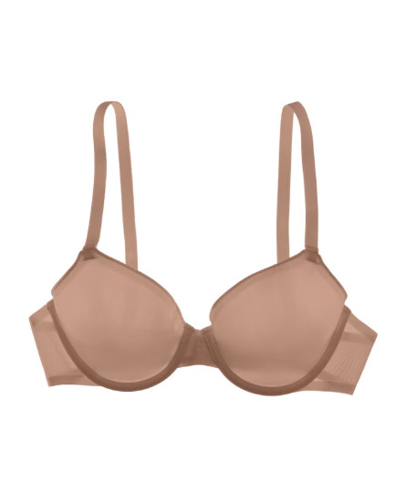 NWT Cuup Bra The Demi Mesh Taupe Sz 34G ** Color Imperfections See Photos**