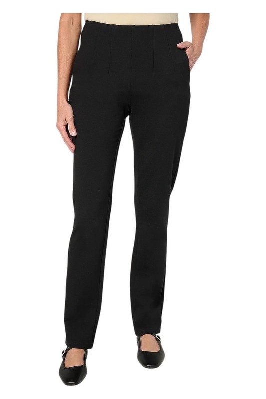 Belle by Kim Gravel Women’s Ponte Hollywood Waist Pant Black