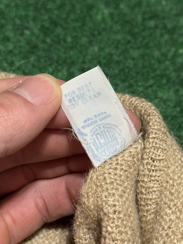 Halle Bros Co True Vintage 50s 60s Mohair Wool Button Up Tan Cardigan Sweater gallery