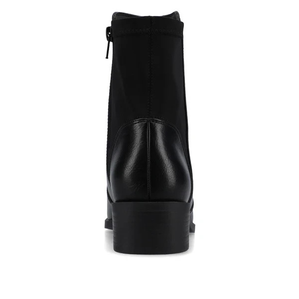 Journee Renna Women Black Pointed Toe Booties Block Heel Size 6M New gallery