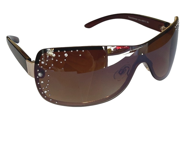 Sunglasses women’s glasses brown gold rhinestones trendy glasses mono glass 33