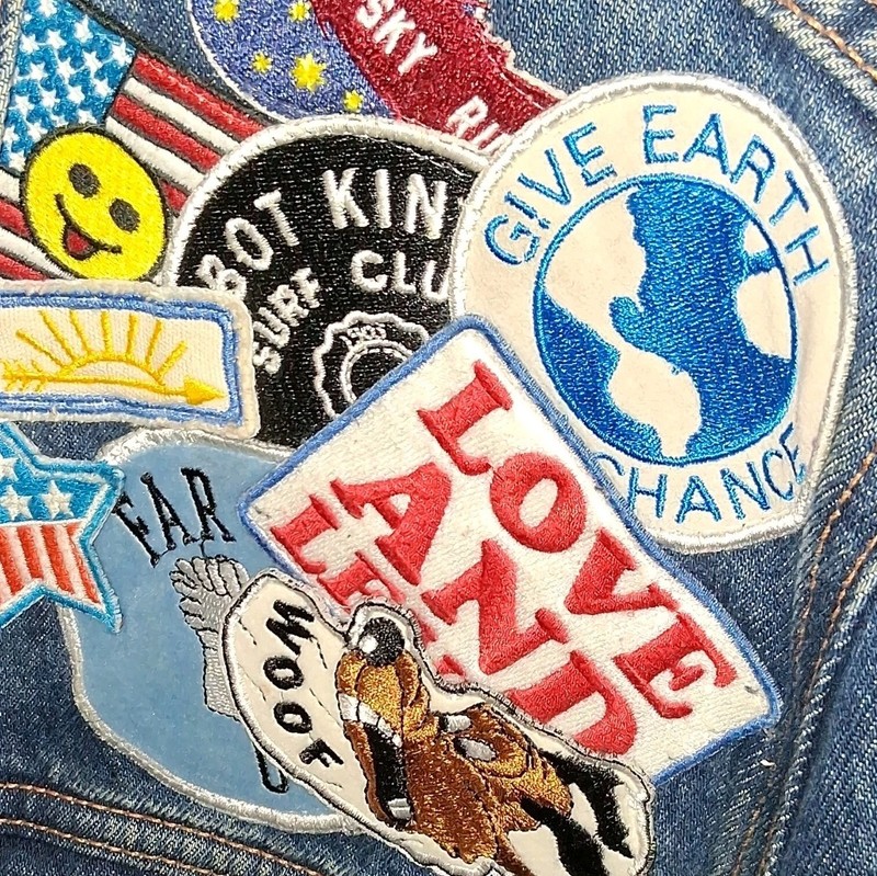 Levi Strauss & Co. Men’s Blue Button Front Denim Jacket Patch/Embroidered L gallery