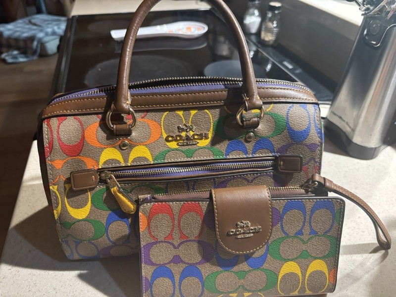 Coach PRIDE 2022-Signature Logo Multicolor Satchel w/ Wristlet