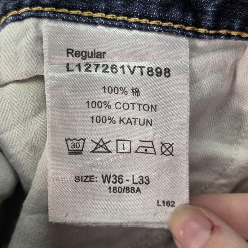 Vintage Lee Jeans Mens Selvedge 101+ Blue Raw Denim Straight Leg Fits 34x30 gallery