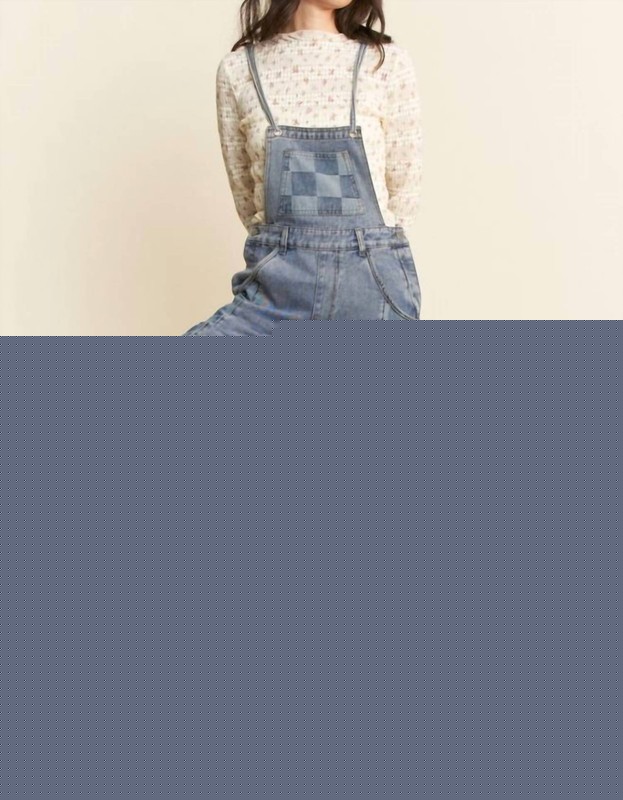 Davi & Dani Checkered Wide Leg Overalls Size M gallery