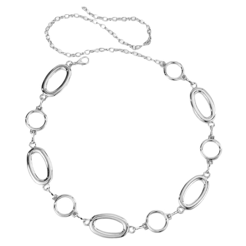 Metal Round Waist Chain Belt Waist For Office Lady Unique Fashion Waist Decors