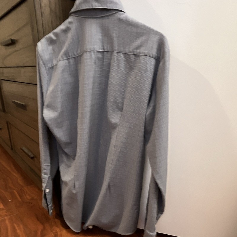 Mizzen+Main Leeward Trim Fit Gray Check Dress Shirt Medium Stretch gallery