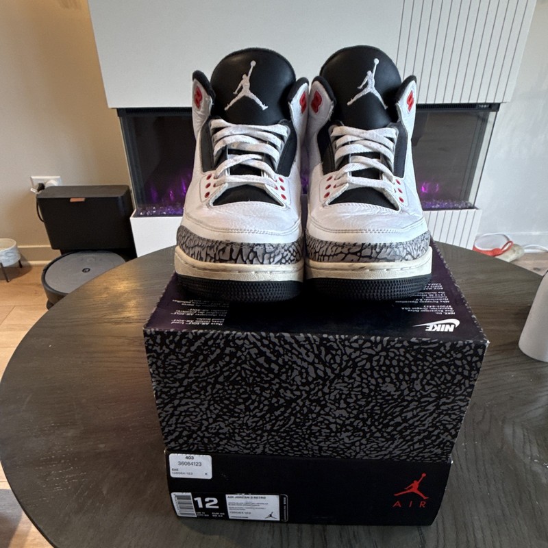 Air Jordan 3 Retro Infrared 23 White/Black “Cement Grey” 2014 Size 12 gallery