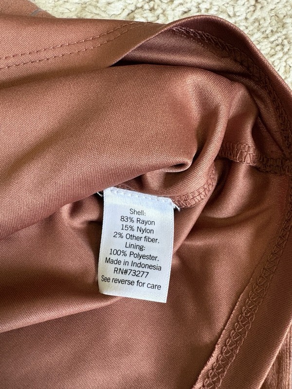 NWT Nine West One-Shoulder Ruffle Neck Top Small Rust Colored gallery
