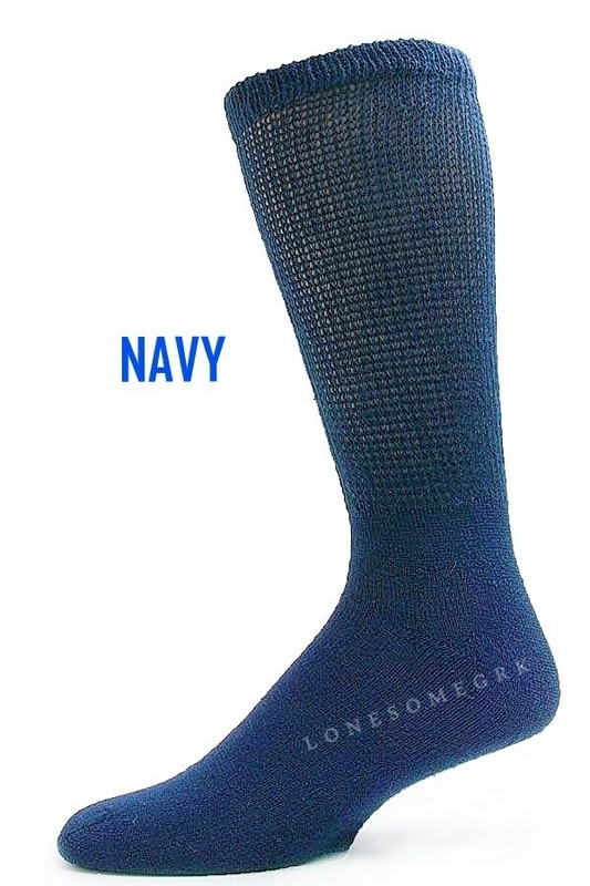 6 Pairs Mens Physicians Choice US Made VENTILATED Diabetic Navy Blue Crew Socks gallery