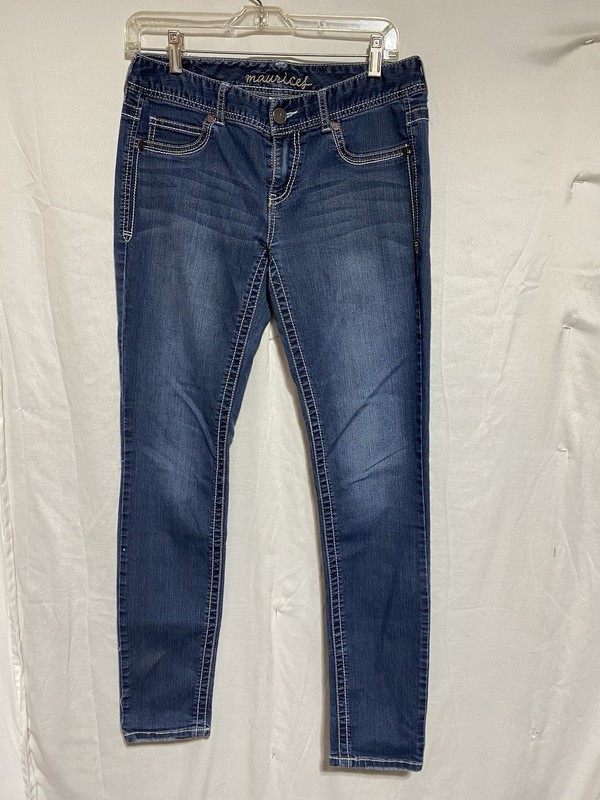 Women’s Maurice’s Button Flap Pocket Thick Stitch Skinny Jeans-M 30×30