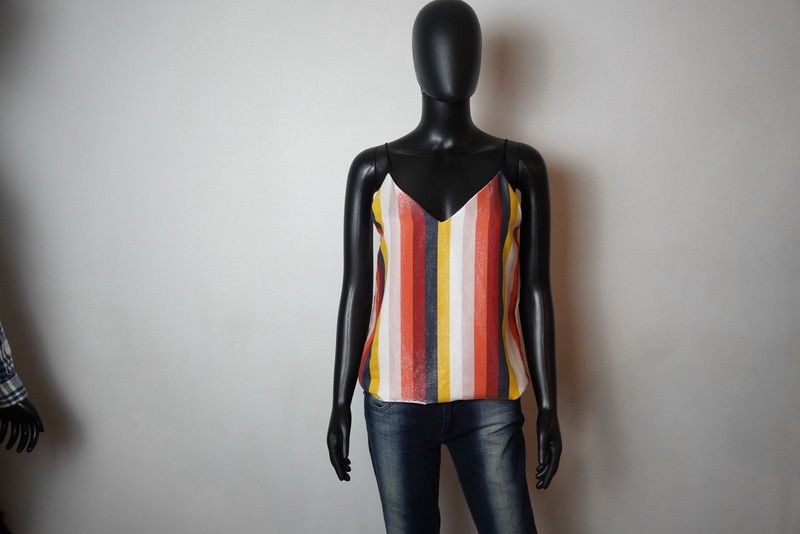 Express Womens Small Multicolor Stripe Cami Tank Top Boho Festival Summer gallery