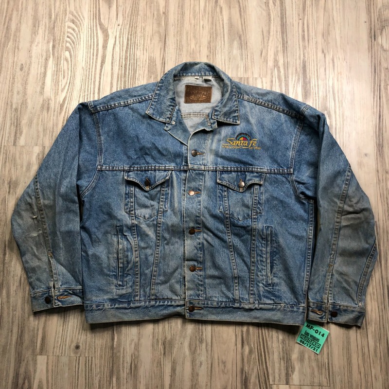 Vintage Official Las Vegas LV Santa Fe Hotel Casino Denim Jacket Men XXL 2XL🔥MF gallery