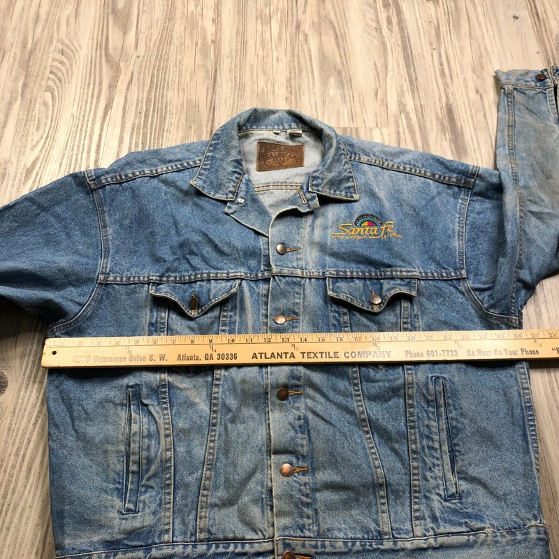 Vintage Official Las Vegas LV Santa Fe Hotel Casino Denim Jacket Men XXL 2XL🔥MF gallery