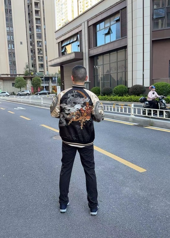 New Mens Bomber Japanese Pattern Embroidery Dragon Tattoo Sukajan Fashion Jacket gallery