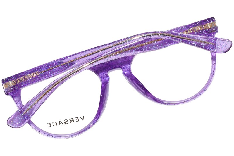 Versace VK3321U 5373 Eyeglasses Frame Youth Kids Lilac Glitter Full Rim 46mm gallery