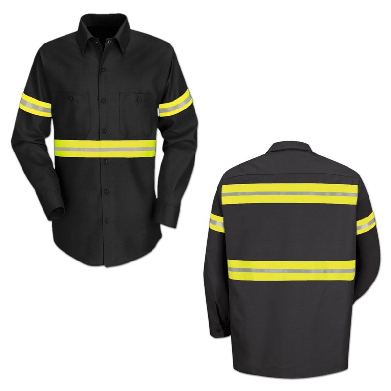 Red Kap Enhanced Visibility Hi Vis Reflective Work Towing Uniform Shirts LS gallery