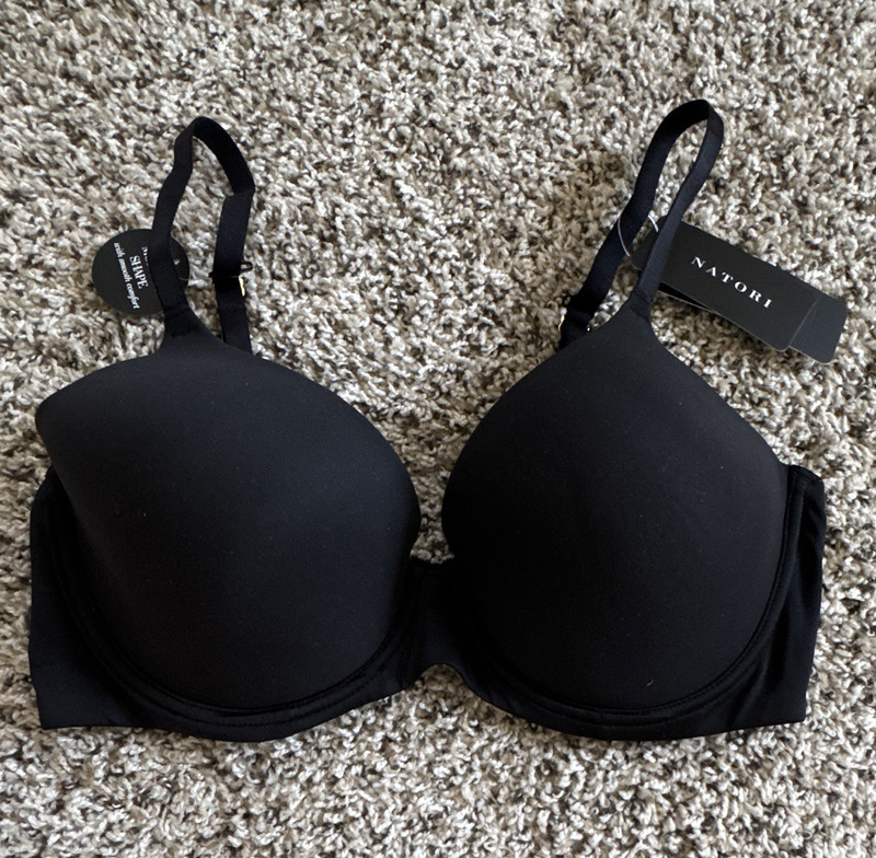 Natori Soft Focus Underwired Demi Convertible T-Shirt Bra Black 38D 711353 NWT