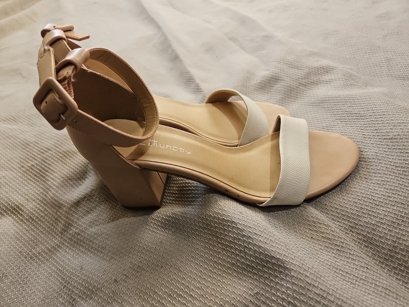 CL by Laundry Shoes Womens US Size 8.5 Heels Jeweled GO ON Gold Open Toe Pumps gallery