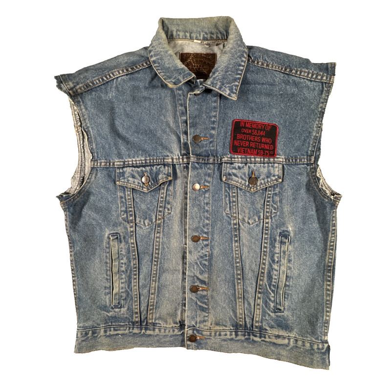 Vintage Haleman Jeans Wear Embroidered Vietnam MIA Denim Trucker Jacket