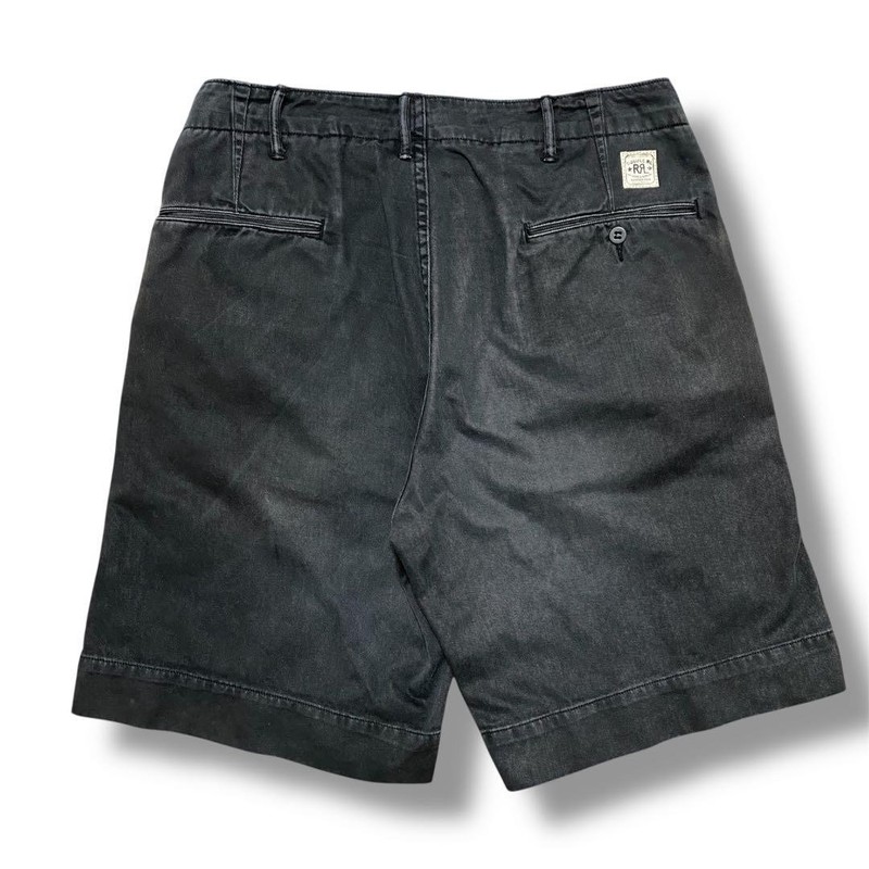 RRL Double RL Faded Black Chino Shorts W32 Vintage Military Style Polo F/S gallery