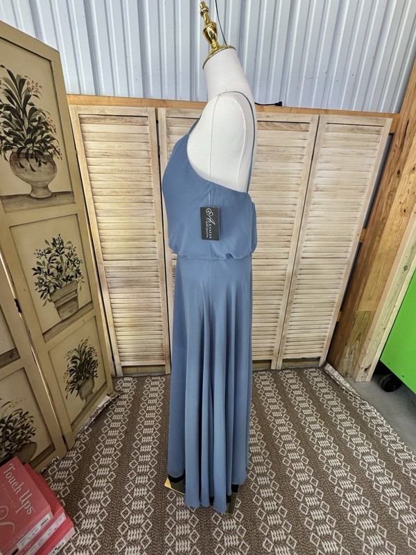 New Morilee Madeline Gardner Bridesmaid Dress Size 10 Color Slate No Tie 21536 gallery