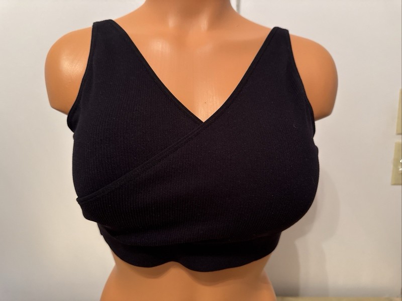 NWT Kindred Bravely Crossover Maternity & Nursing Bra Black Size Large Busty