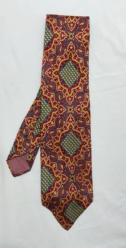 THE HALLE BROS.CO Men’s Vintage Unique Tie W A Paisley Abstract Design EX.COND