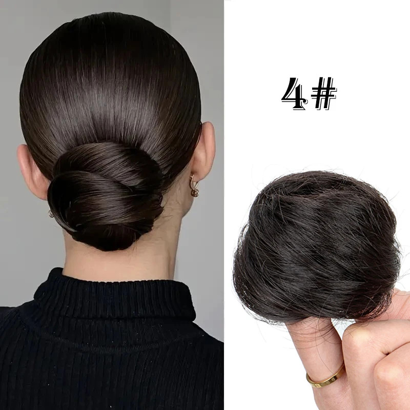 Elegant Synthetic Hair Bun for Women Soft Comfortable Chignon Style Elastic Rubb