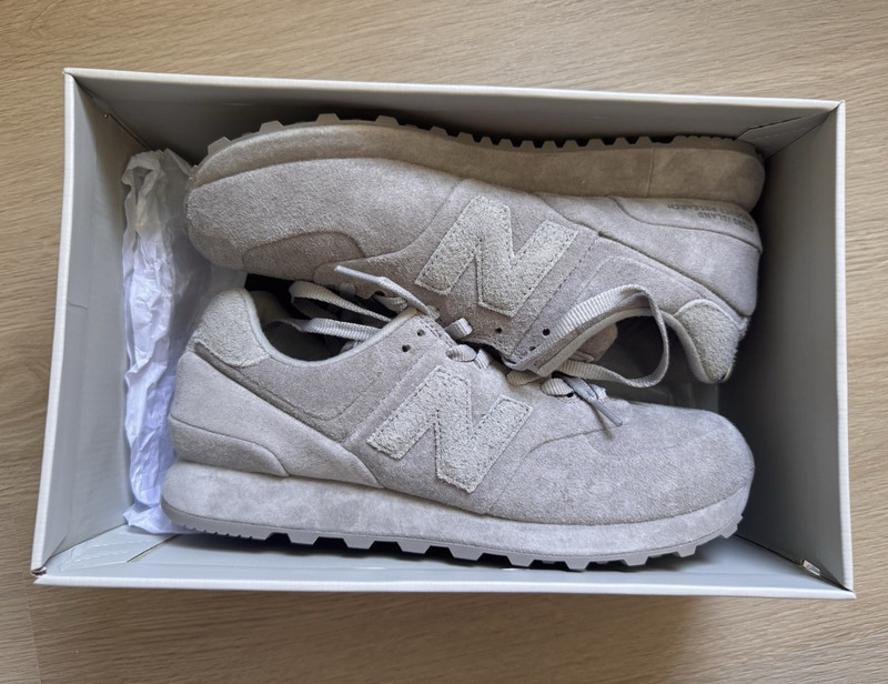 New Balance 574 Stone Island Dust Grey Suede Low Top Sneakers U574BSSG