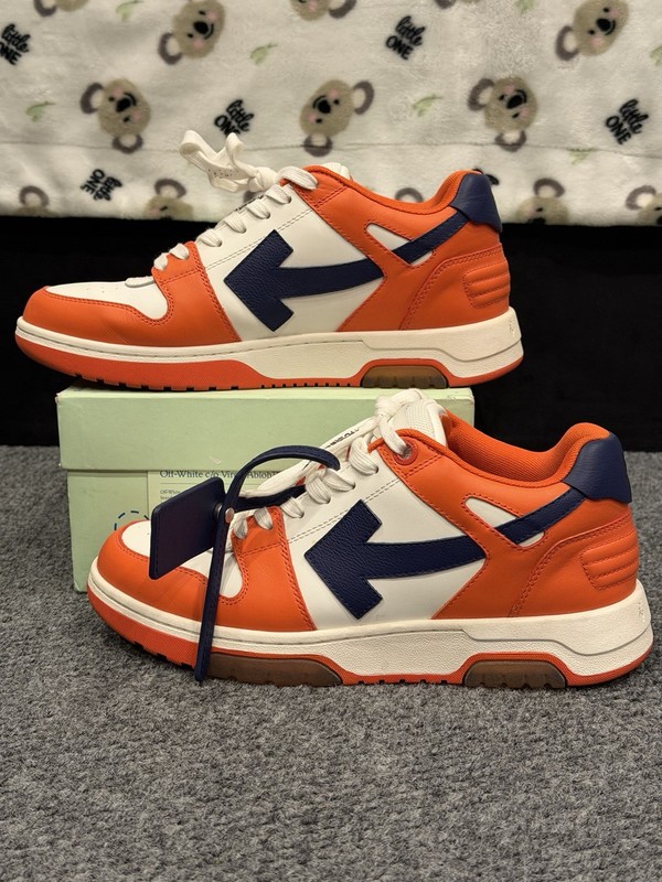 Off-White Out of Office Low Orange Blue Men’s Size 9 US 42 EU Calf Leather