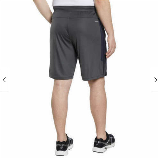 Adidas Active 3 Stripe Drawstring Shorts Zipper Pockets(GREY/NAVY/BLK,SMALL)NWT gallery