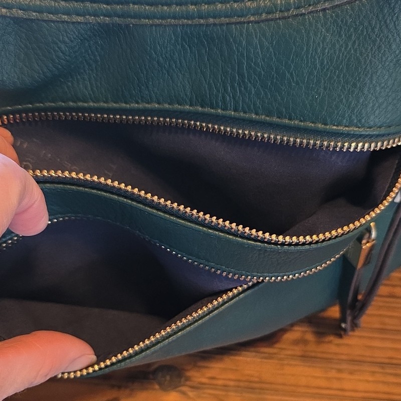 Rosetti Women’s Dark Teal Medium Shoulder Bag, Zip, Gold Hardware, Pockets gallery