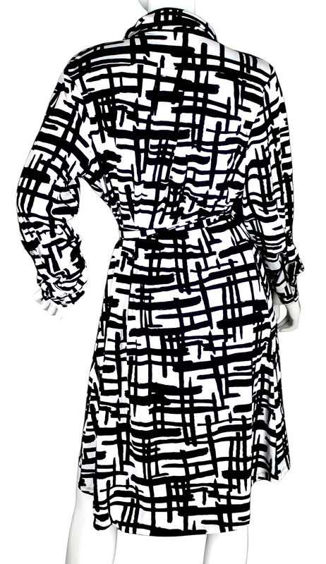 {I.N.C- INTERNATIONAL CONCEPTS} Black/White Dress Sz. L Pattern Jersey Stretch gallery