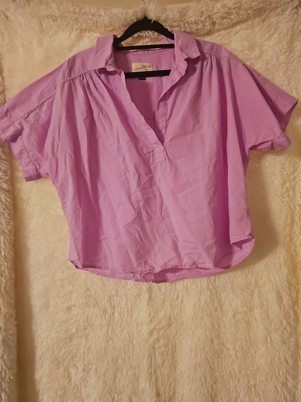 Universal Thread Purple Cropped Collared Shirt Size L