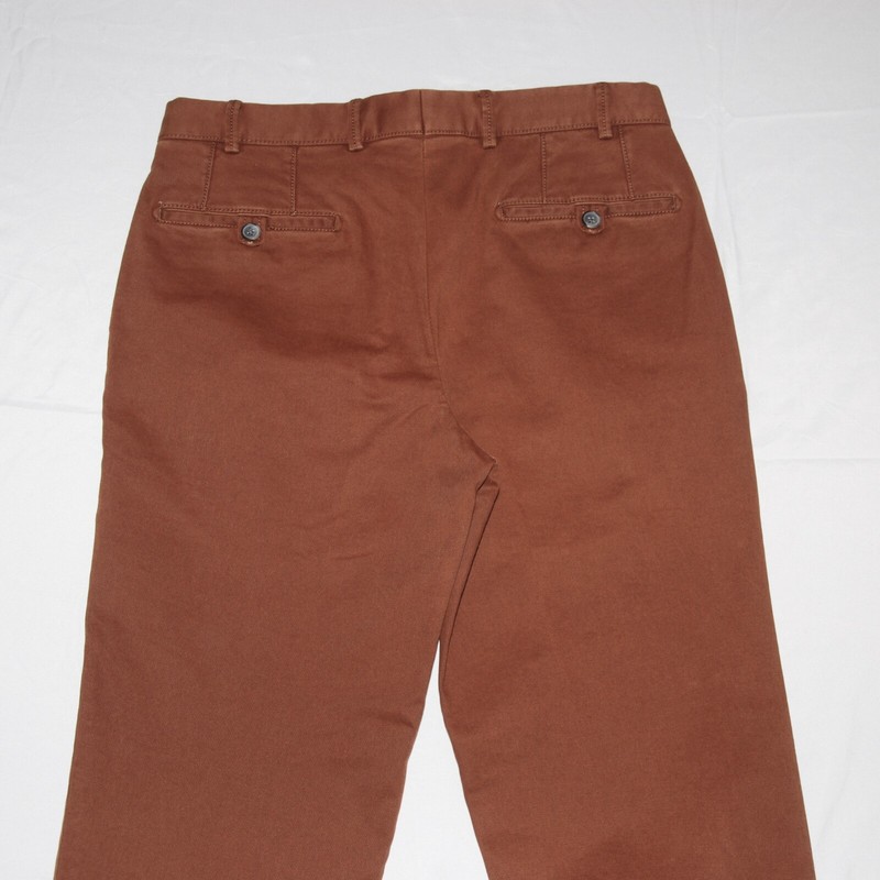 HILTL HTL Men's 33 Unfinished Brown Dustin So. Chino Pants Flat Front Trousers gallery