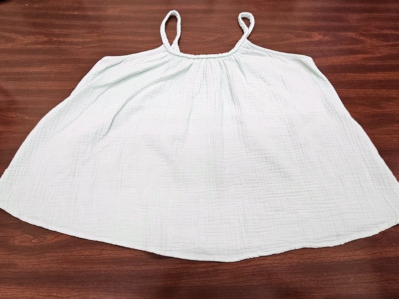 Mint Green Womens Tank Top Braided Straps Flowy Gauze Tank Top Medium Boho