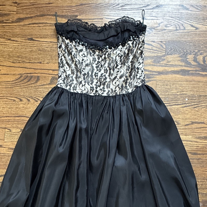 VTG 1980s Gunne Sax Black strapless evening dress Sz 13 gallery