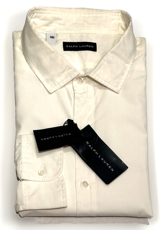 $595 NEW XL 17 /17.5 RALPH LAUREN BLACK LABEL SHIRT GRUNGE WHITE DRESS RARE gallery
