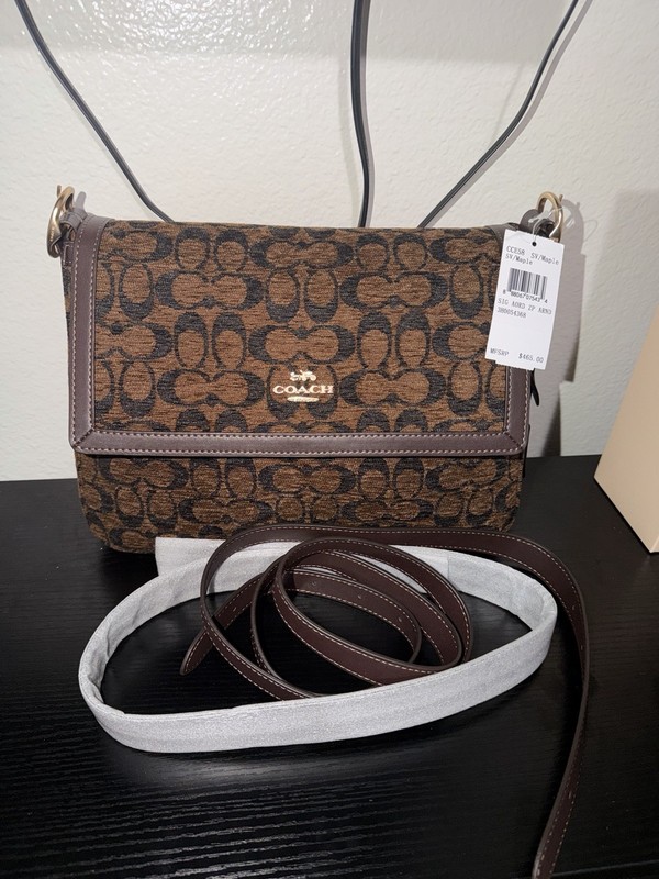 Coach CCe58 Etta Flap Shoulder Bag in Signature Chenille FREE SHIPPING USA