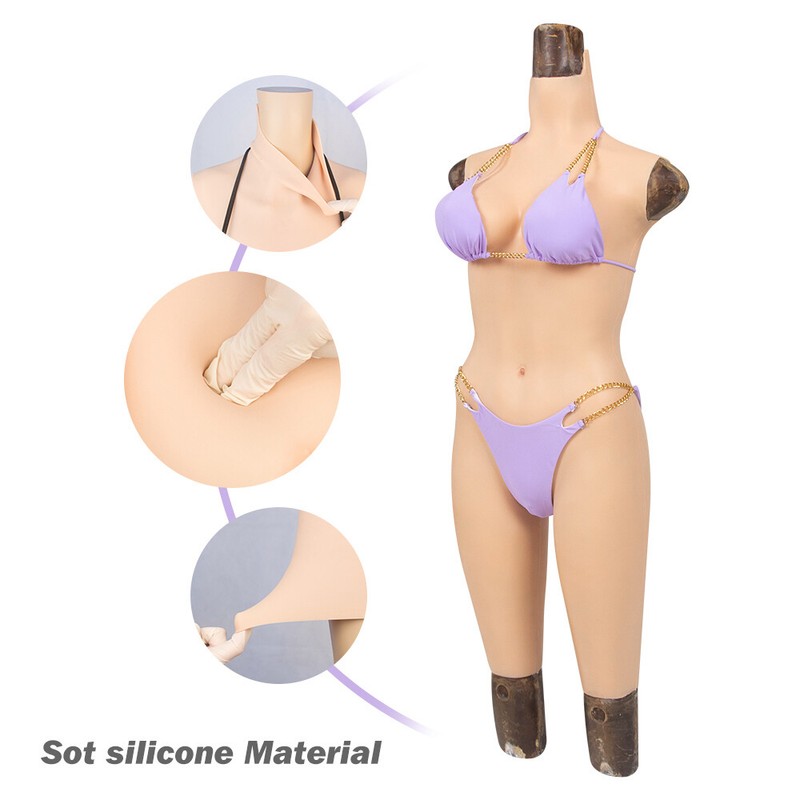C/G Cup Fake Vagina Silicone Bodysuit Breast Forms Hip Shaping Female Body Suit gallery