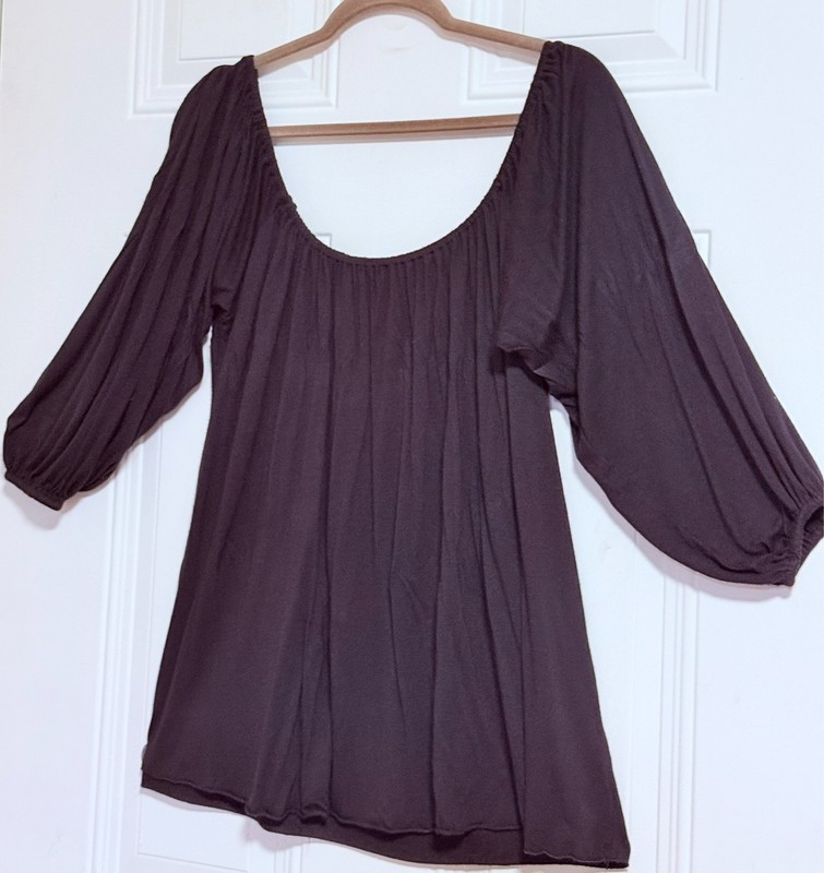 Bailey / 44 Ethereal Peasant Top Balloon Sleeve Timeless Chic Boho Soft SZ Small gallery