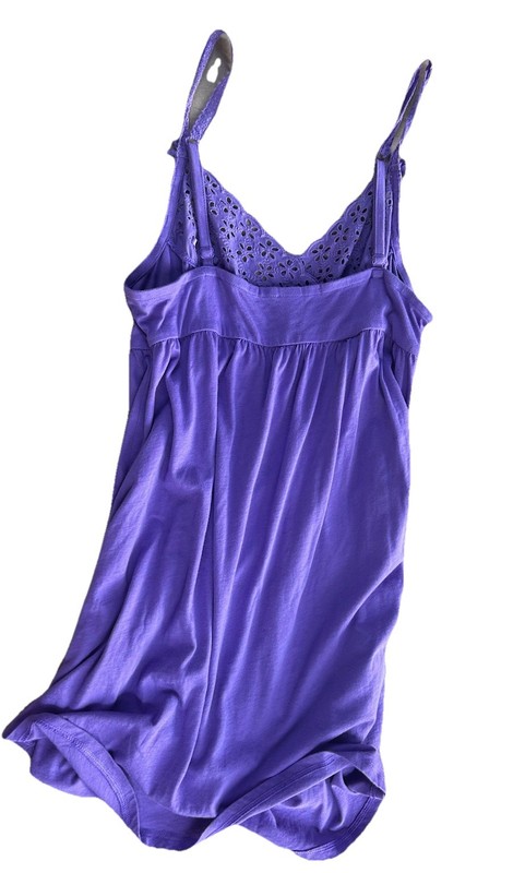 Y2K Victoria's Secret Purple Lace Cami Tank Top Eyelet Trim Vintage 90s Size XS gallery