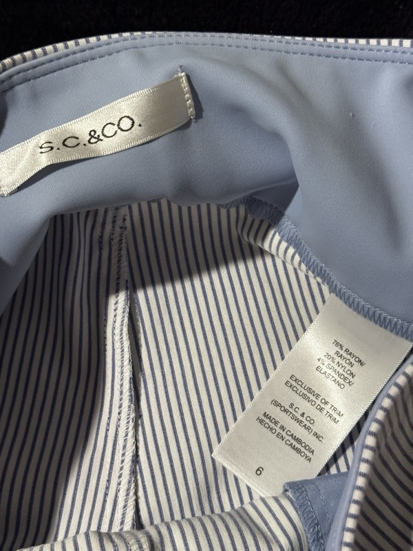 S.C. & CO. Women's Size 6 Blue & White Striped 360 Tummy Control Capri Resort gallery