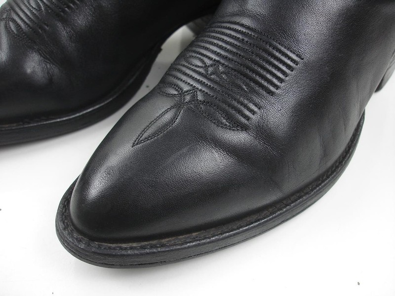 Men's 10 D M Tony Lama Black OL' Buck CZ820 Leather Cowboy Western Boots Riding gallery