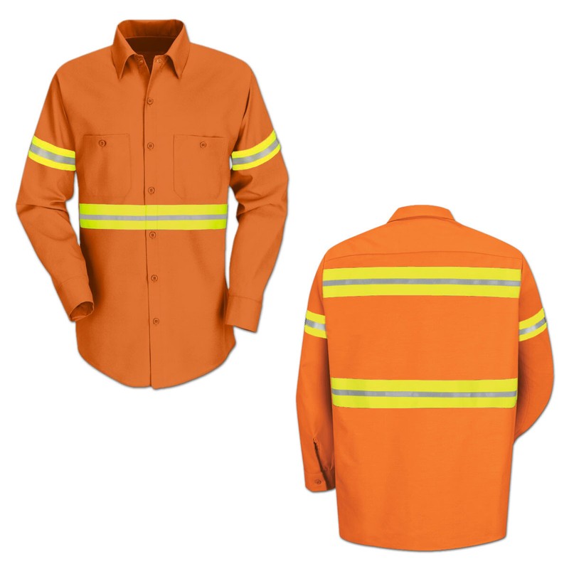 Red Kap Enhanced Visibility Hi Vis Reflective Work Towing Uniform Shirts LS gallery