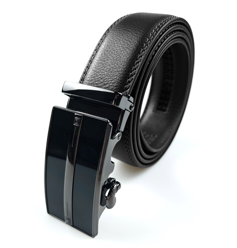 Genuine Real Leather Mens Ratchet Belt Belts For Men Adjustable Automatic Buckle gallery