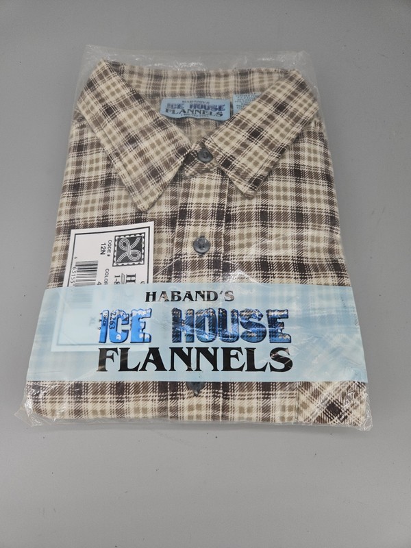 Vintage Haband Ice House Flannel Shirt Mens XL Plaid USA Outdoors